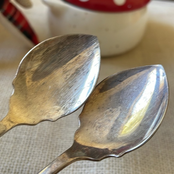 Vintage silver plate England Jelly or Jan tea spoons set of 2 - Picture 3 of 8